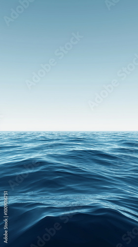 Wallpaper Mural Calm Blue Ocean Waves and Clear Sky with Copy Space Torontodigital.ca