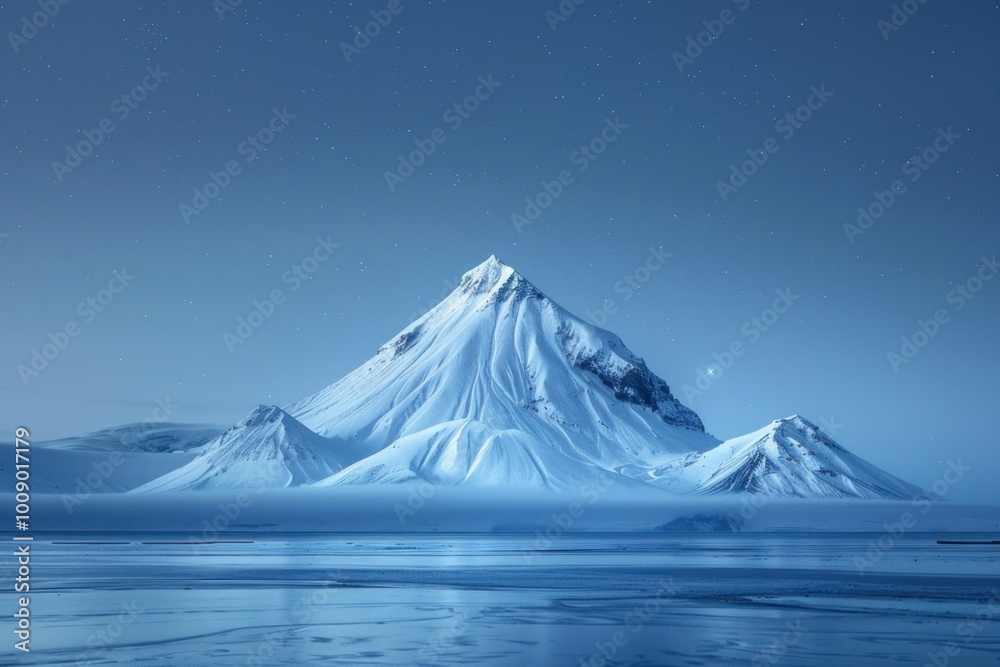 Snowy mountain landscape outdoors horizon. Snowy mountain landscape outdoors horizon.