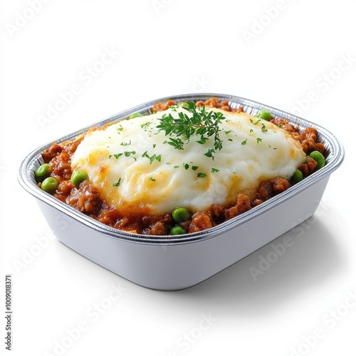 Shepherd's Pie on White Background