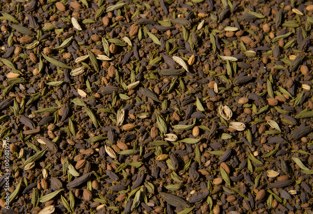 Aromatic Spice Blend in Earthy Tones for Culinary Use