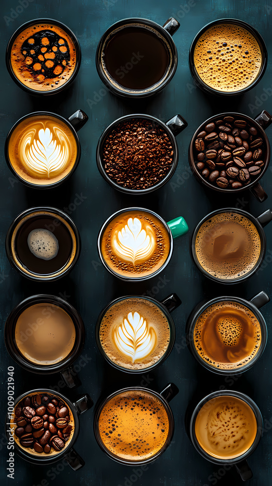 A cup of coffee is placed on a wooden table.