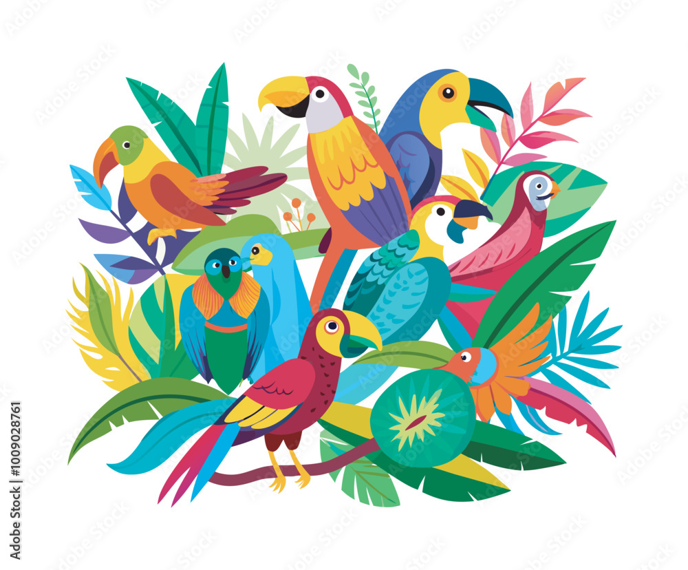 Obraz premium Birds Vector Illustration