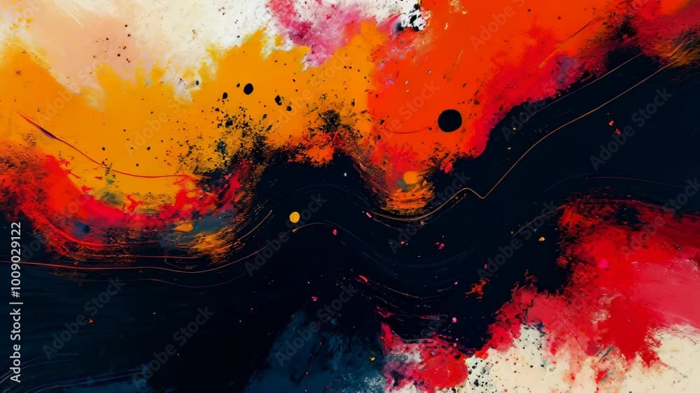 vibrant abstract swirling brush strokes in red, orange, and deep navy blue on a soft cream background. It evokes passion and creativity, ideal for modern design projects. vibrant abstract swirling brush strokes in red, orange, and deep navy blue on a soft cream background. It evokes passion and creativity, ideal for modern design projects.