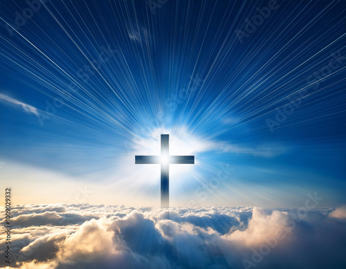 Imagen celestial con cruz de luz