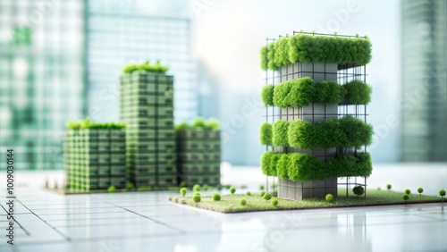 Sustainable Green Building Practices in Architectural Blueprints, Eco-Friendly Construction Planning, Digital Concept Illustration






 photo