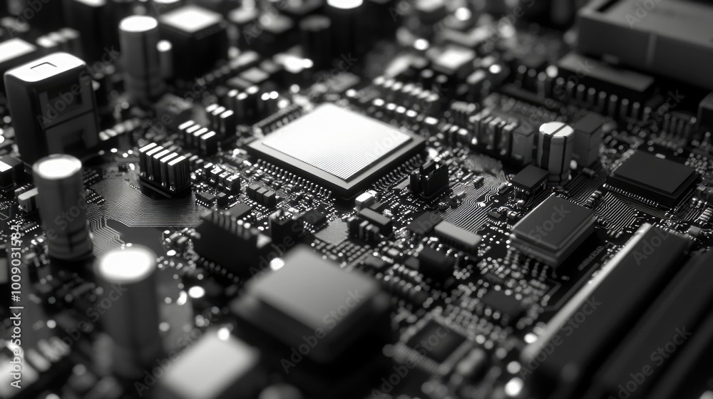 Computer motherboard close-up Computer motherboard close-up