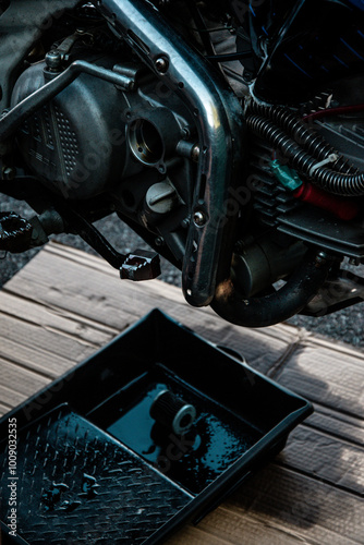Engine and all other motorcycle parts when changing the used oil