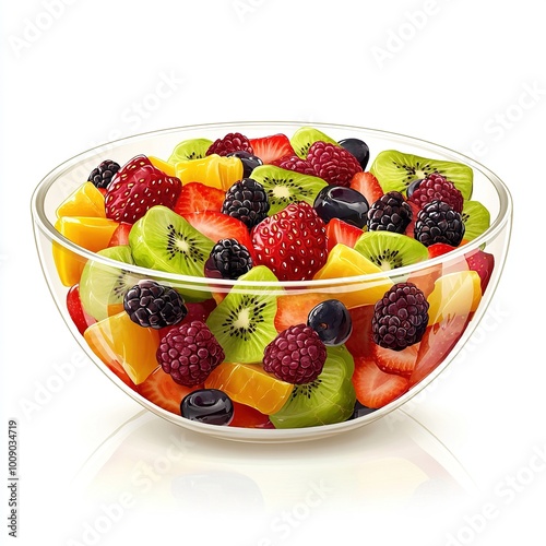 A colorful bowl of mixed fruits, perfect for a healthy snack or dessert.