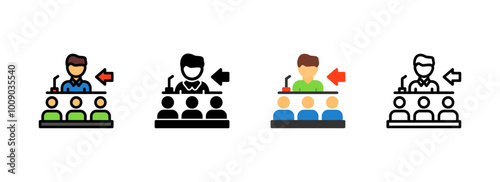 Set of Speaker giving a speech Icon