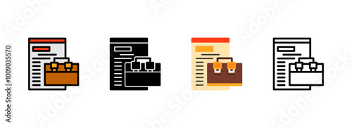 Set of Job offer letter Icon