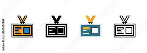 Set of Attendee badge Icon