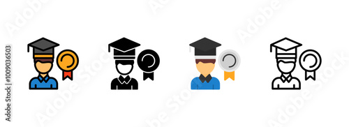 Set of Person with a thumbs up for approval Icon