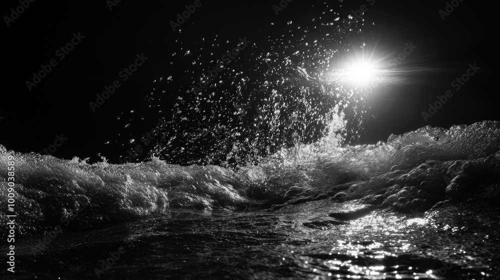 Crashing Black and White Wave Crashing Black and White Wave