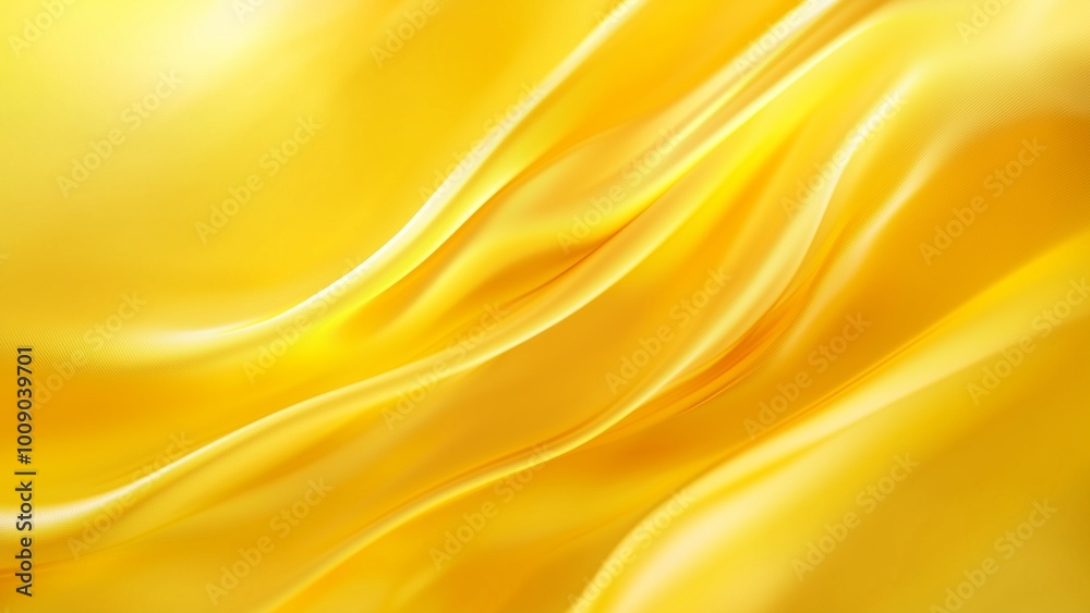 Fototapeta premium Soft yellow silk and satin flowing together, creating a smooth, golden backdrop with a gentle wave pattern
