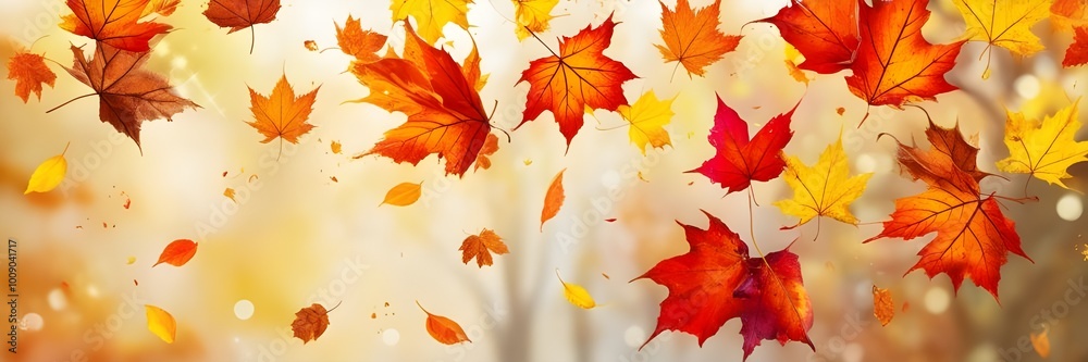 A burst of orange and red autumn leaves illuminated by bright light, creating a warm, dreamy bokeh effect.
A burst of orange and red autumn leaves illuminated by bright light, creating a warm, dreamy bokeh effect.
