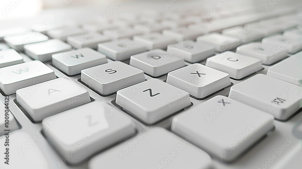 Close up of Keyboard isolated on pure white background Close up of Keyboard isolated on pure white background