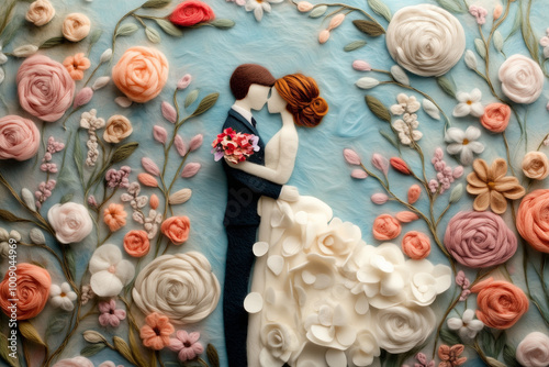 floral bride and groom couple wedding soulmate lover