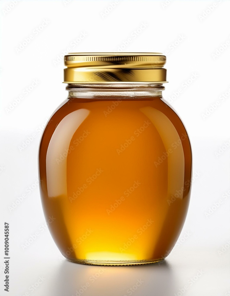 Glass jar of honey Glass jar of honey