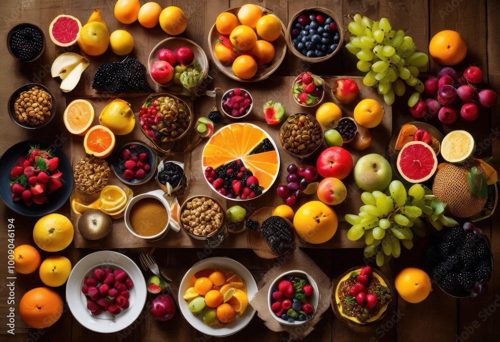 vivid flat lays featuring colorful food items arranged textured backgrounds stunning visual appeal, bowl, snack, dessert, beverage, plating, backdrop vivid flat lays featuring colorful food items arranged textured backgrounds stunning visual appeal, bowl, snack, dessert, beverage, plating, backdrop