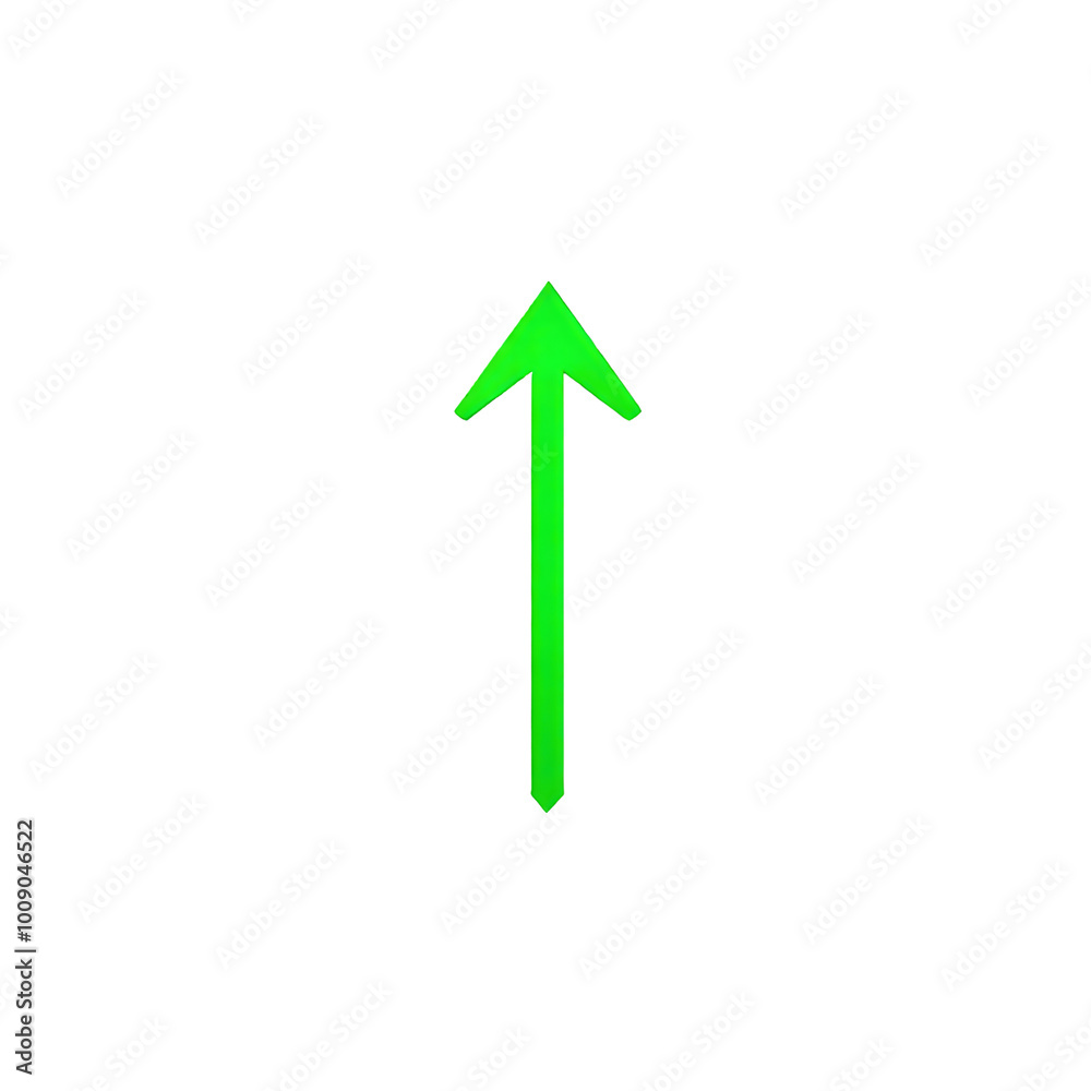 Thin green upward arrow with minimalistic design, isolated on transparent background, Generative AI Thin green upward arrow with minimalistic design, isolated on transparent background, Generative AI