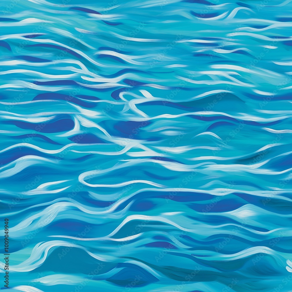 Pattern of ripples on a water. Tileable. Oil paiting. No major patterns. Orthogonal from above