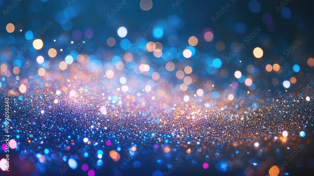 A colorful array of sparkling lights creates a festive atmosphere for New Year A colorful array of sparkling lights creates a festive atmosphere for New Year