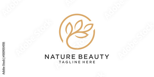natural beauty logo design, nature, herbal, organic, salon, spa, logo design vector, symbol, idea, creative. photo