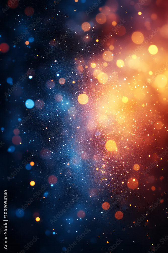 Fototapeta premium A vibrant gradient canvas with luminous bokeh dots floating gently, creating a soft glow,
