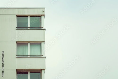 Modern apartment building architecture housing window.