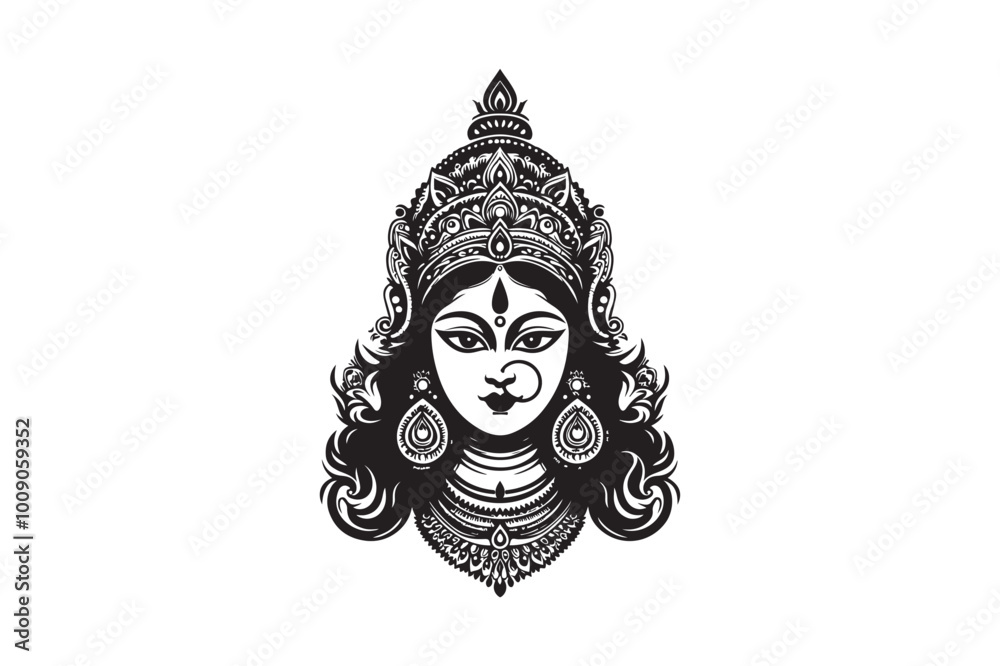 Maa Durga silhouette vector, Durga silhouette vector Maa Durga silhouette vector, Durga silhouette vector