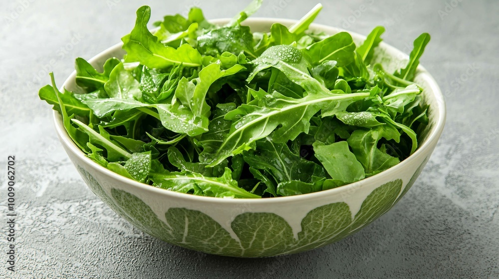 Vibrant Fresh Greens: A Delicious Bowl of Arugula for Healthy Eating Vibrant Fresh Greens: A Delicious Bowl of Arugula for Healthy Eating