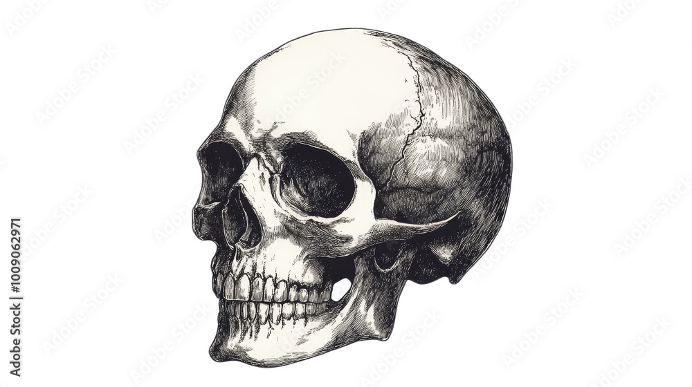Skull Illustration Isolated On Transparent Background Skull Illustration Isolated On Transparent Background