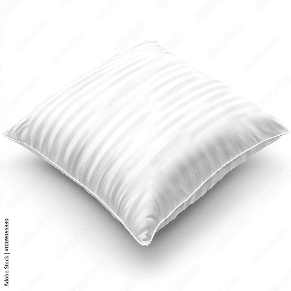 A soft, white decorative pillow with subtle stripes, ideal for home decor and comfort. A soft, white decorative pillow with subtle stripes, ideal for home decor and comfort.