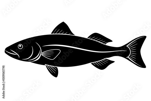 cod fish silhouette vector illustration