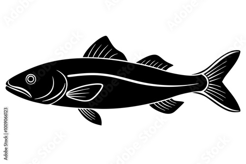 cod fish silhouette vector illustration