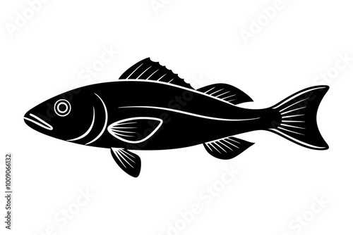 cod fish silhouette vector illustration