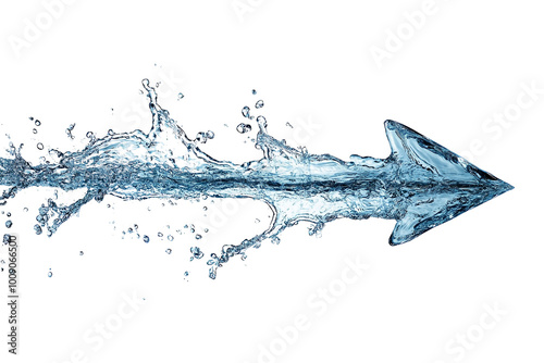 Arrows made of water ,Isolated on transparent background photo