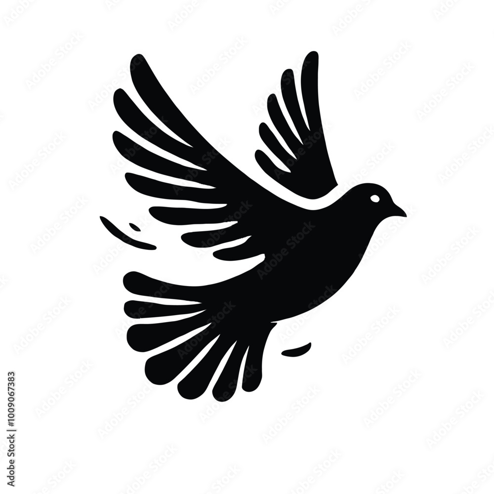 Obraz premium Dove Silhouette in Flight