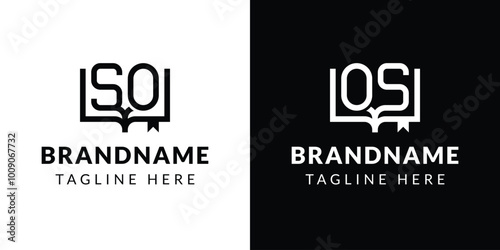 Letters SO and OS Book Logo, suitable for business related to book with OS or SO initials