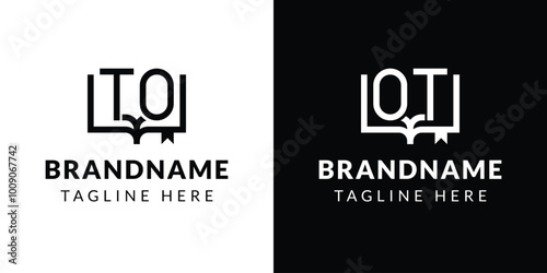 Letters TO and OT Book Logo, suitable for business related to book with OT or TO initials