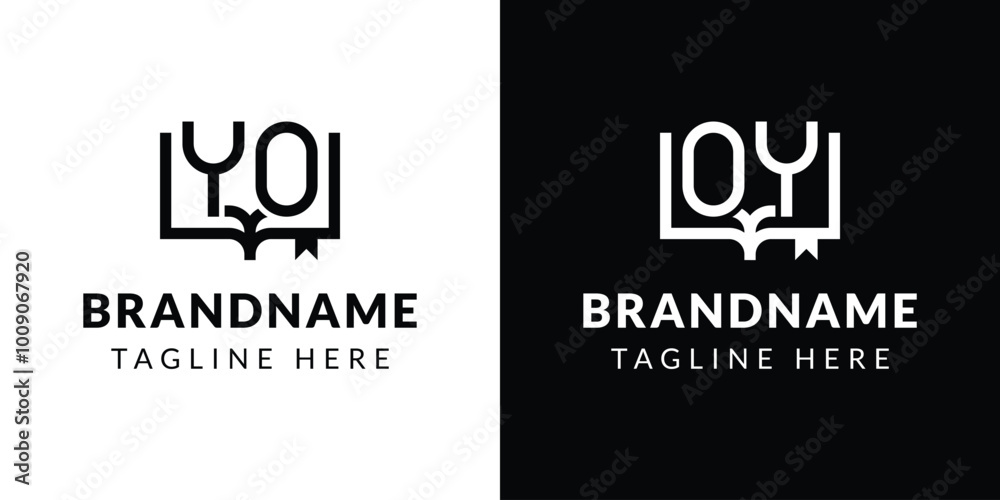 Letters YO and OY Book Logo, suitable for business related to book with OY or YO initials Letters YO and OY Book Logo, suitable for business related to book with OY or YO initials