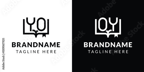 Letters YO and OY Book Logo, suitable for business related to book with OY or YO initials