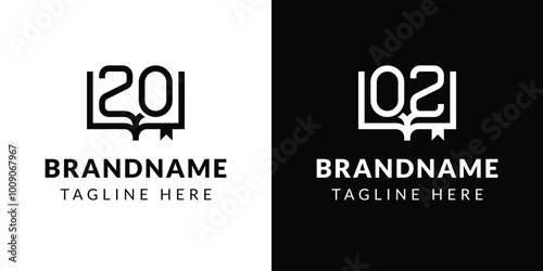 Letters ZO and OZ Book Logo, suitable for business related to book with OZ or ZO initials