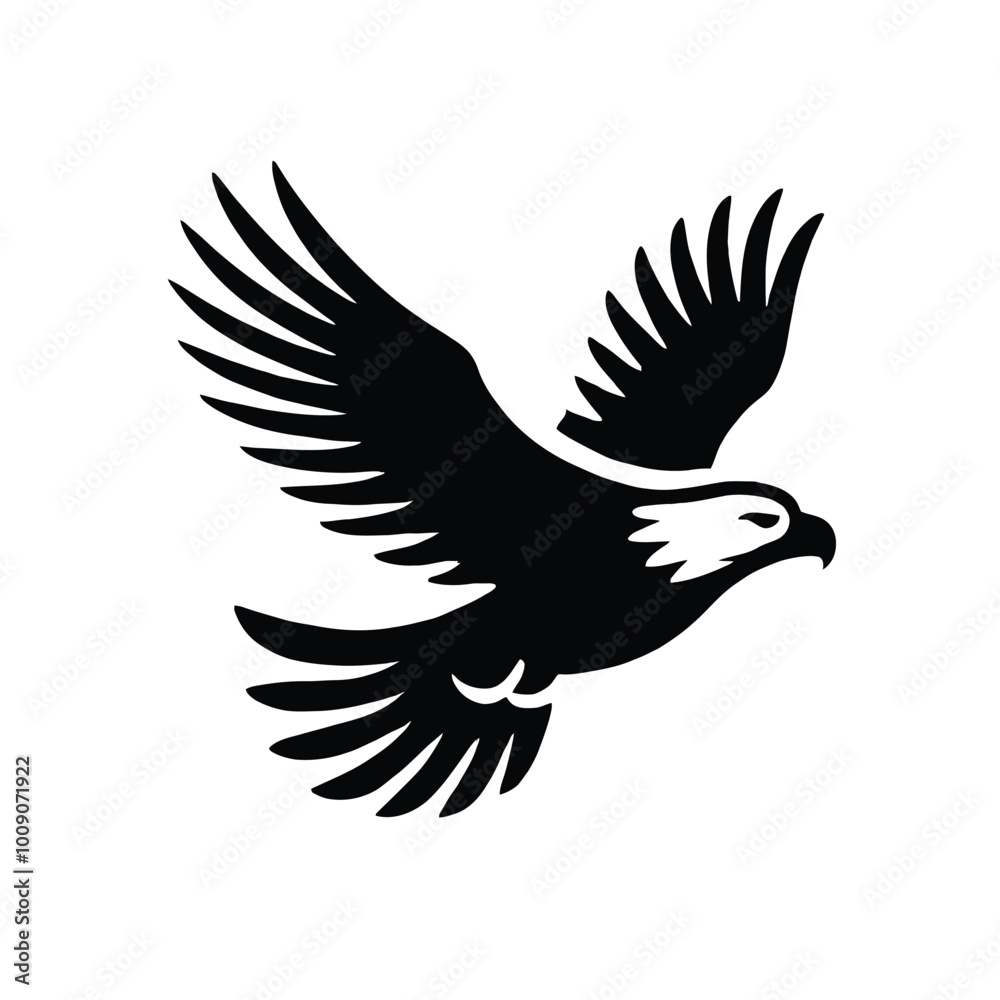 Obraz premium Eagle Soaring Silhouette