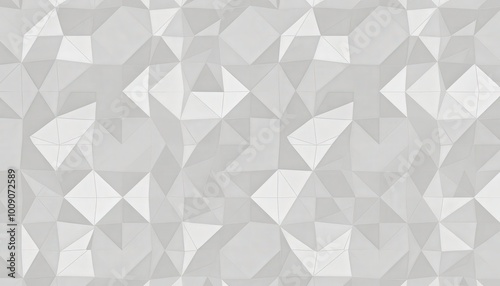 A grayscale abstract pattern featuring various geometric shapes, mainly triangles, overlapping and arranged in no specific order, creating an intriguing texture ideal for design or background use.