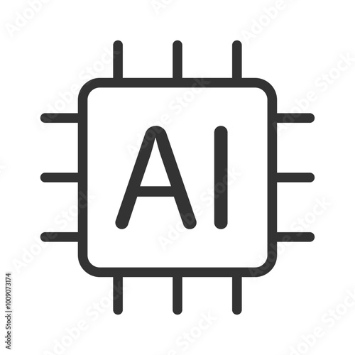 Ai icon. Artificial intelligence symbol sign. Vector illustration image.