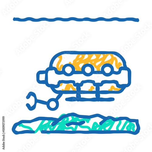 marine research expeditions doodle icon sketch vector. marine research expeditions sign. isolated symbol illustration
