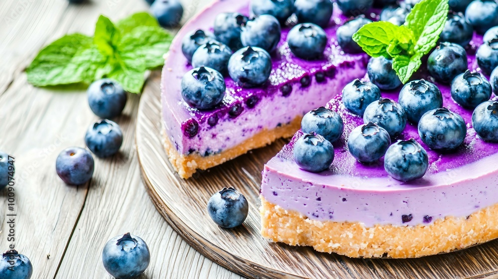 Delicious Blueberry Cheesecake with Fresh Berries and Mint – A Sweet Delight for Any Occasion Delicious Blueberry Cheesecake with Fresh Berries and Mint – A Sweet Delight for Any Occasion