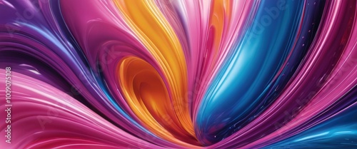 Detailed wallpaper showcasing NEO QLED technology with HDR, featuring a mesmerizing flow of colorful, glossy liquid blending radiant hues such as neon pink, electric blue, bright gold, and deep purple
