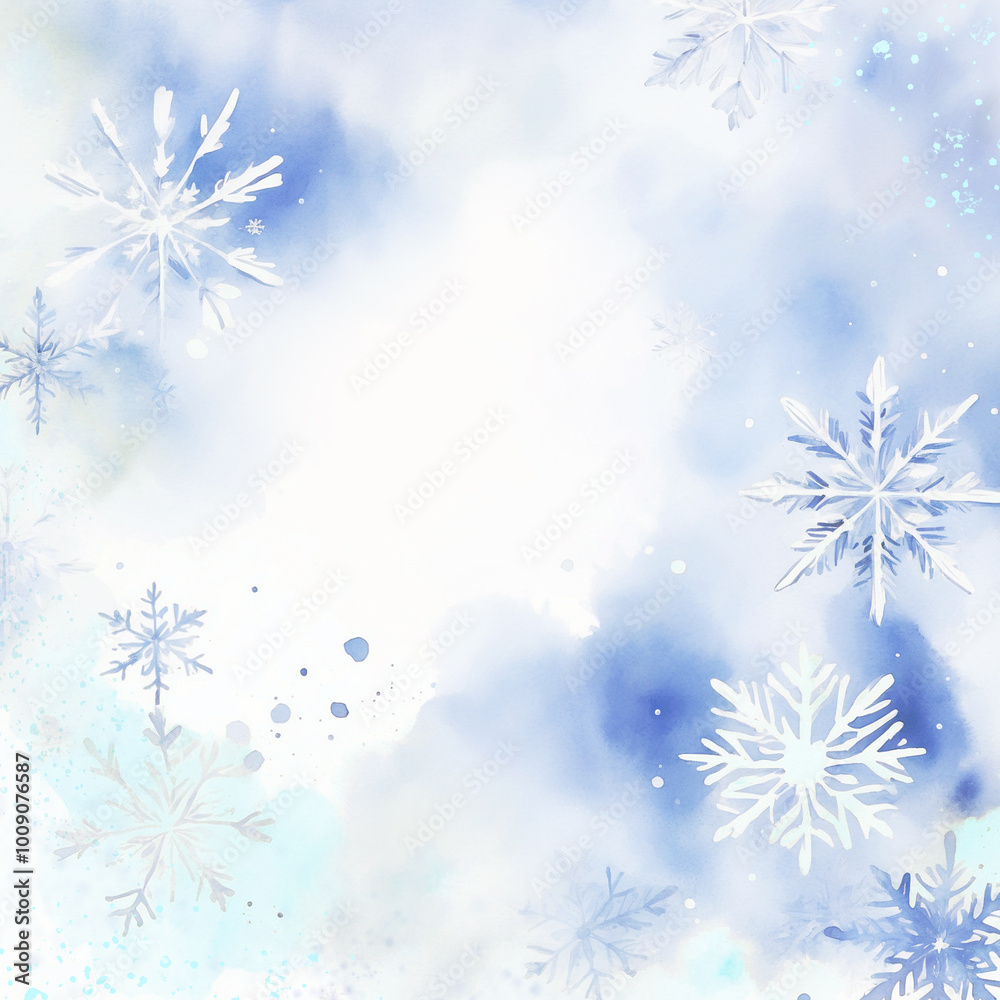 Snowflake Watercolor Winter Background Illustration Snowflake Watercolor Winter Background Illustration